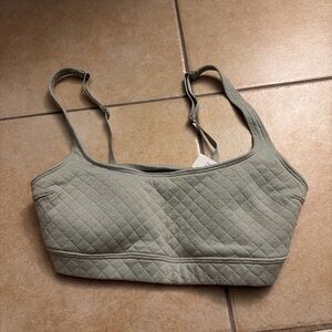 Gilly Hicks Quilted Sage Green Lounge Bralette – Adjustable Straps